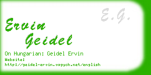 ervin geidel business card